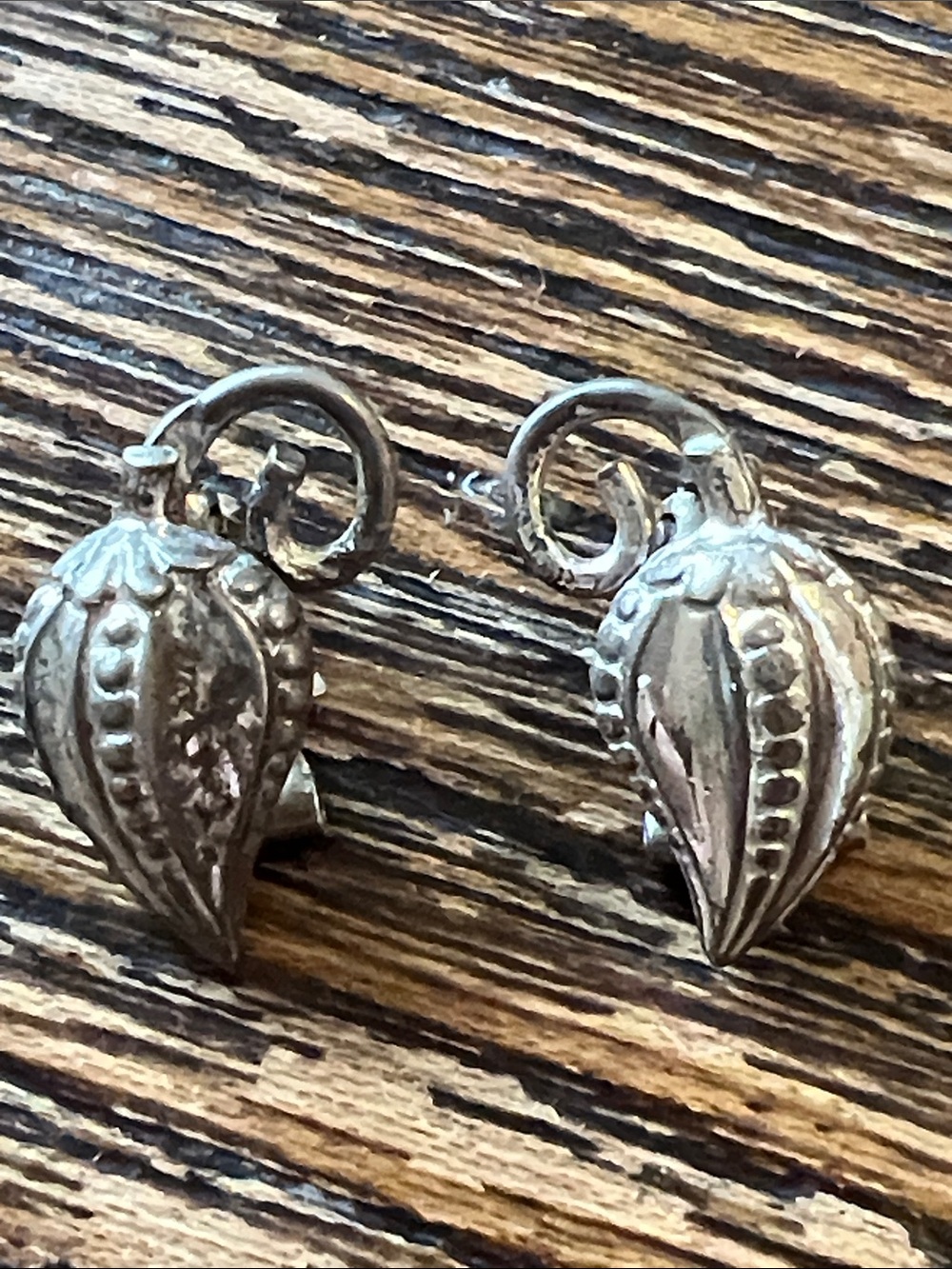 Vintage Sterling Silver Strawberry clip on earrings